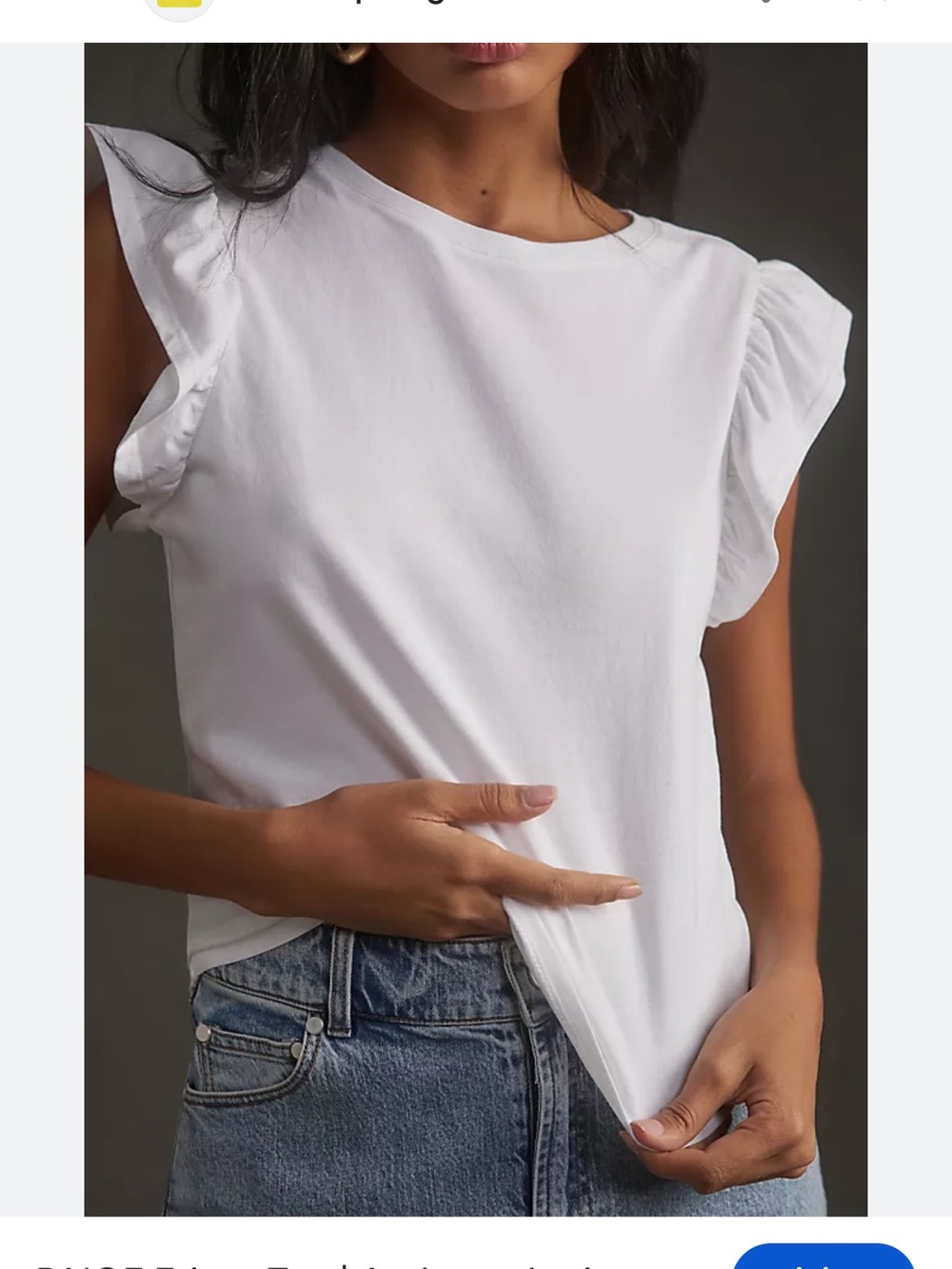 NWT PAIGE Flutter Sleeve Tee White - XS Small Defect